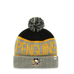 czapka zimowa 47 Brand Pittsburgh Penguins Calgary Cuff Knit Pompon H-CGLY15ACE-BKA