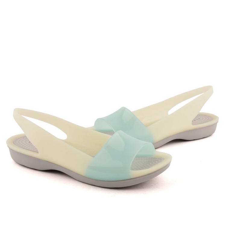 sandały Crocs Colorblock Flat W Sea Foam/White 200032-476