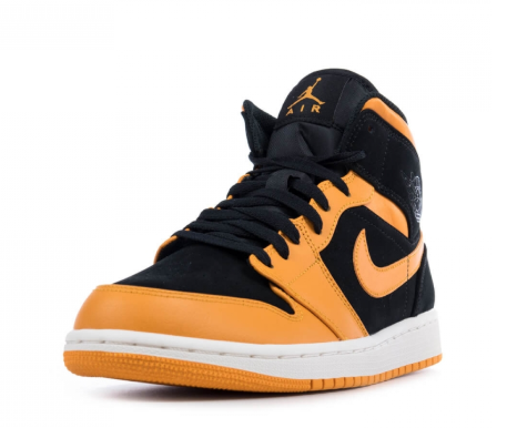 Air Jordan 1 Mid Black/Orange Peel 554724 081