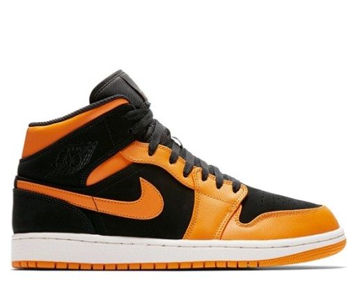 Air Jordan 1 Mid Black/Orange Peel 554724 081