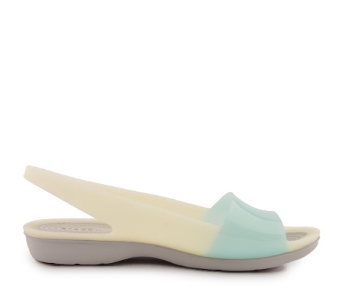 sandały Crocs Colorblock Flat W Sea Foam/White 200032-476