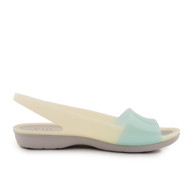 sandały Crocs Colorblock Flat W Sea Foam/White 200032-476
