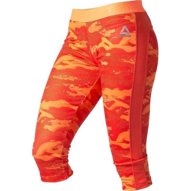  spodnie sportowe damskie 3/4 reebok workout ready printed capri AP4301