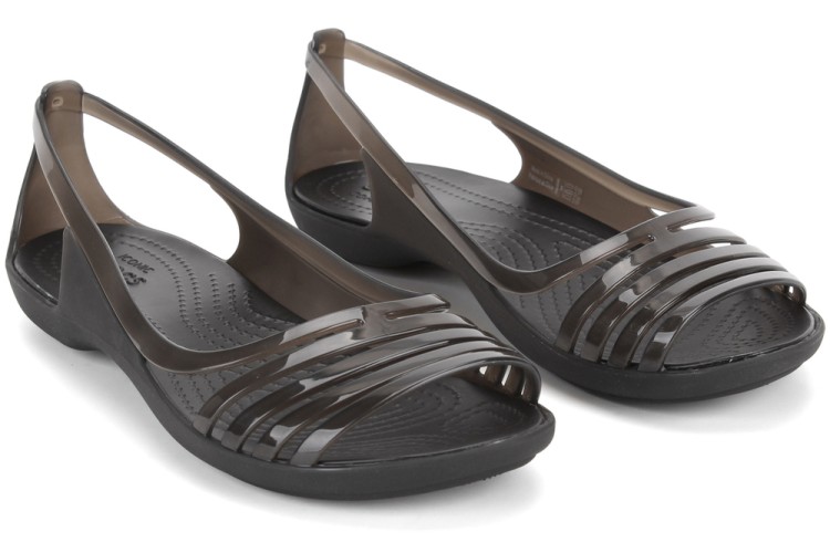 sandały Crocs Isabella Huarache Flat W Black 202463-001