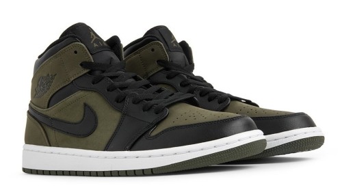 Air Jordan 1 Mid Olive Canvas 554724 301
