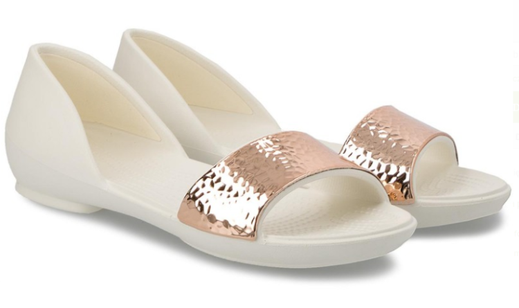 sandały Crocs Lina Dorsay Hammered Met Flt W 205