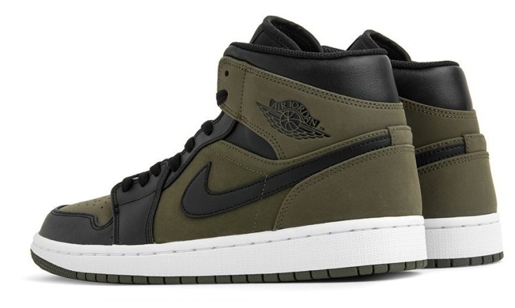Air Jordan 1 Mid Olive Canvas 554724 301