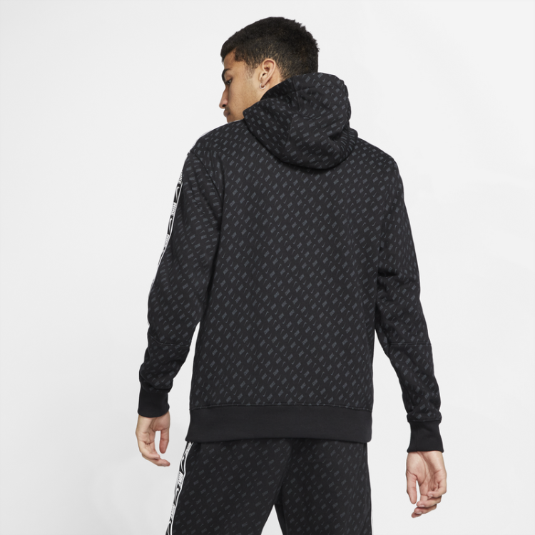 bluza Nike NSW REPEAT FLEECE PO HOOD PRNT CZARNA DD3774-010